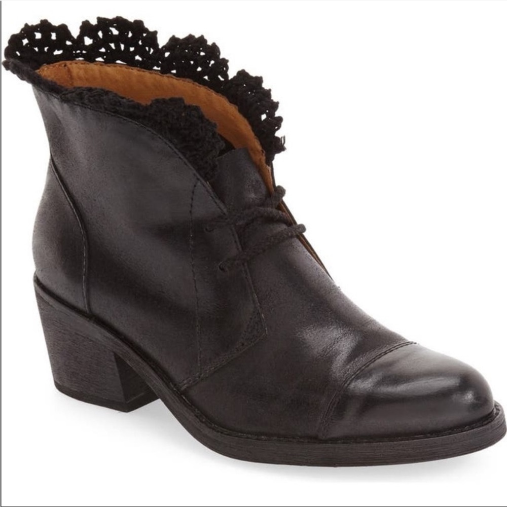 Latigo Black Kat Crochet Ankle Lace Up Bootie